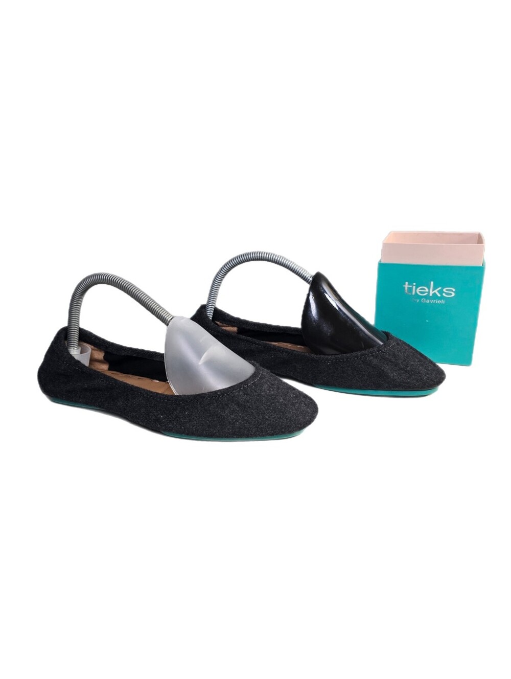Tieks by Gavrieli Foldable Scrunch Ballet Flats Sz 9 Vegan Greystone Wool Travel